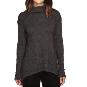 We The Free Dark Gray Split Back Sweater Sz XS Free People Anthropologie